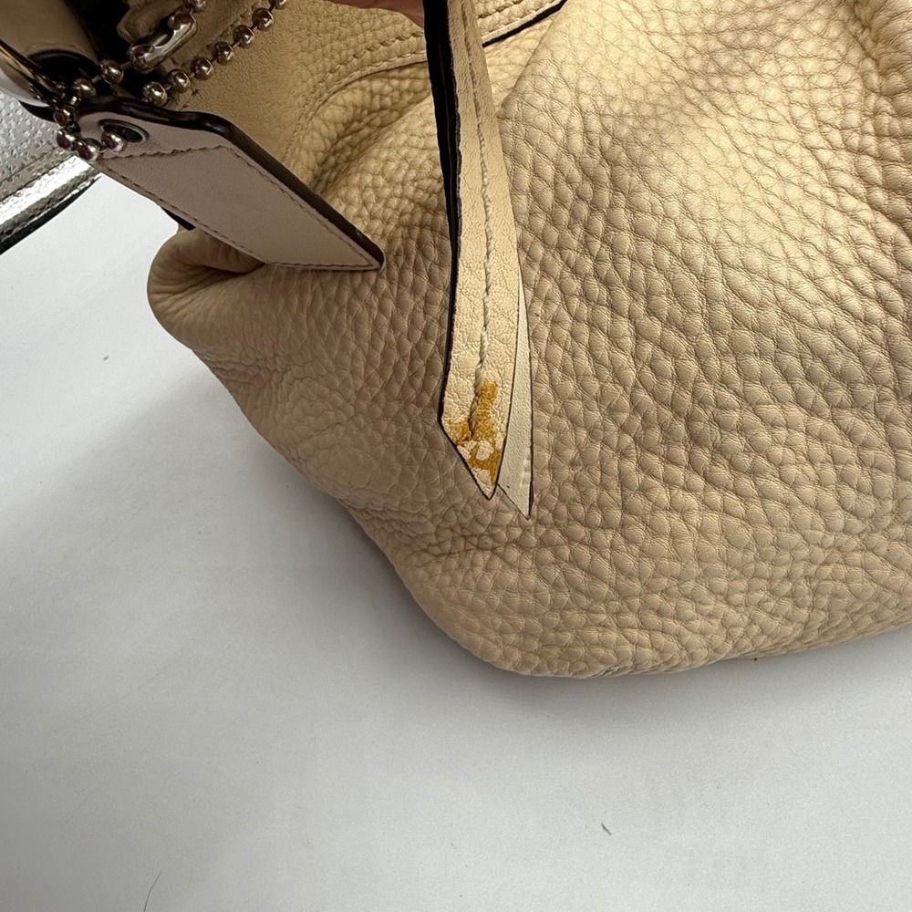 Vintage Y2K Coach Pebbled Leather Soho Hobo Shoulder Bag Ivory Cream Slouchy - Picture 10 of 10
